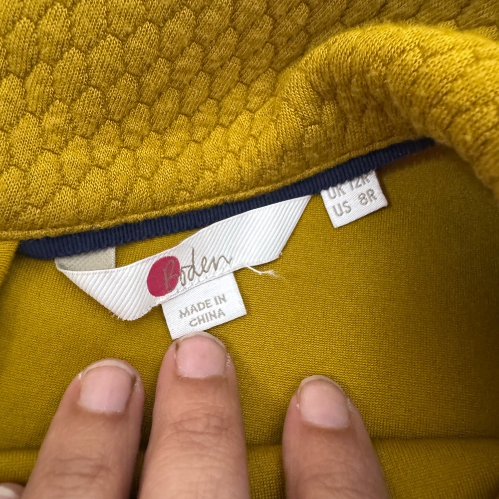 Boden Estella Jacquard Mustard Dress- Size 8 - Picture 12 of 13